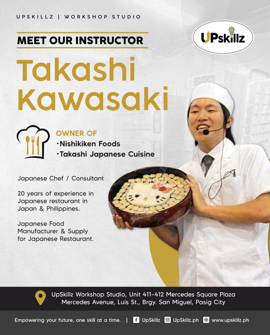 Instructor Spotlight: Chef Takashi Kawasaki | Authentic Japanese Cuisine Expert at UpSkillz