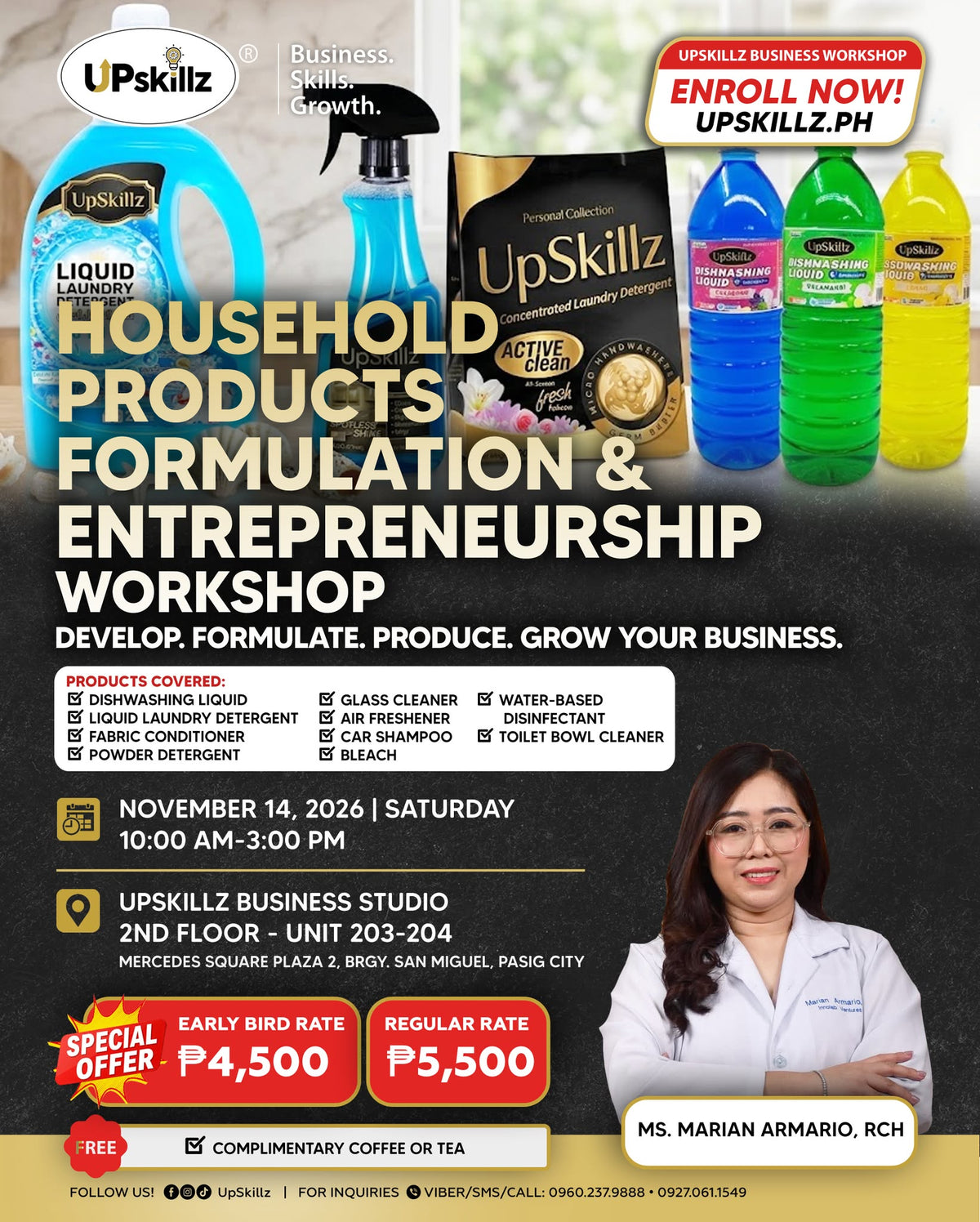 Household Products Formulation and Entrepreneurship Workshop- Nov 14