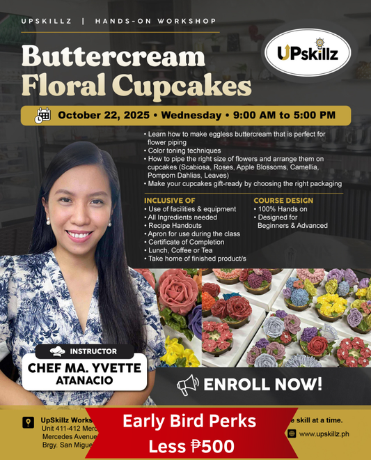 Buttercream Floral Cupcakes: A Flower Piping Class ( Oct.22 )