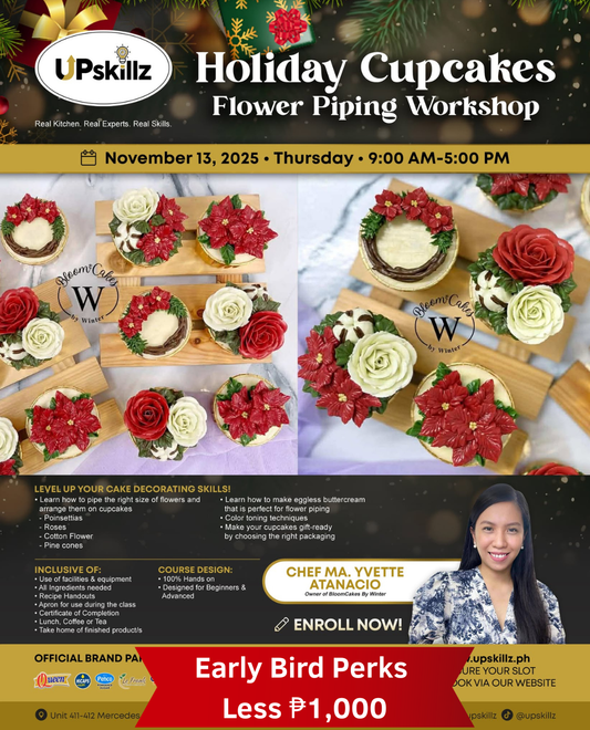 Holiday Cupcakes - Flower Piping Class- Nov 13
