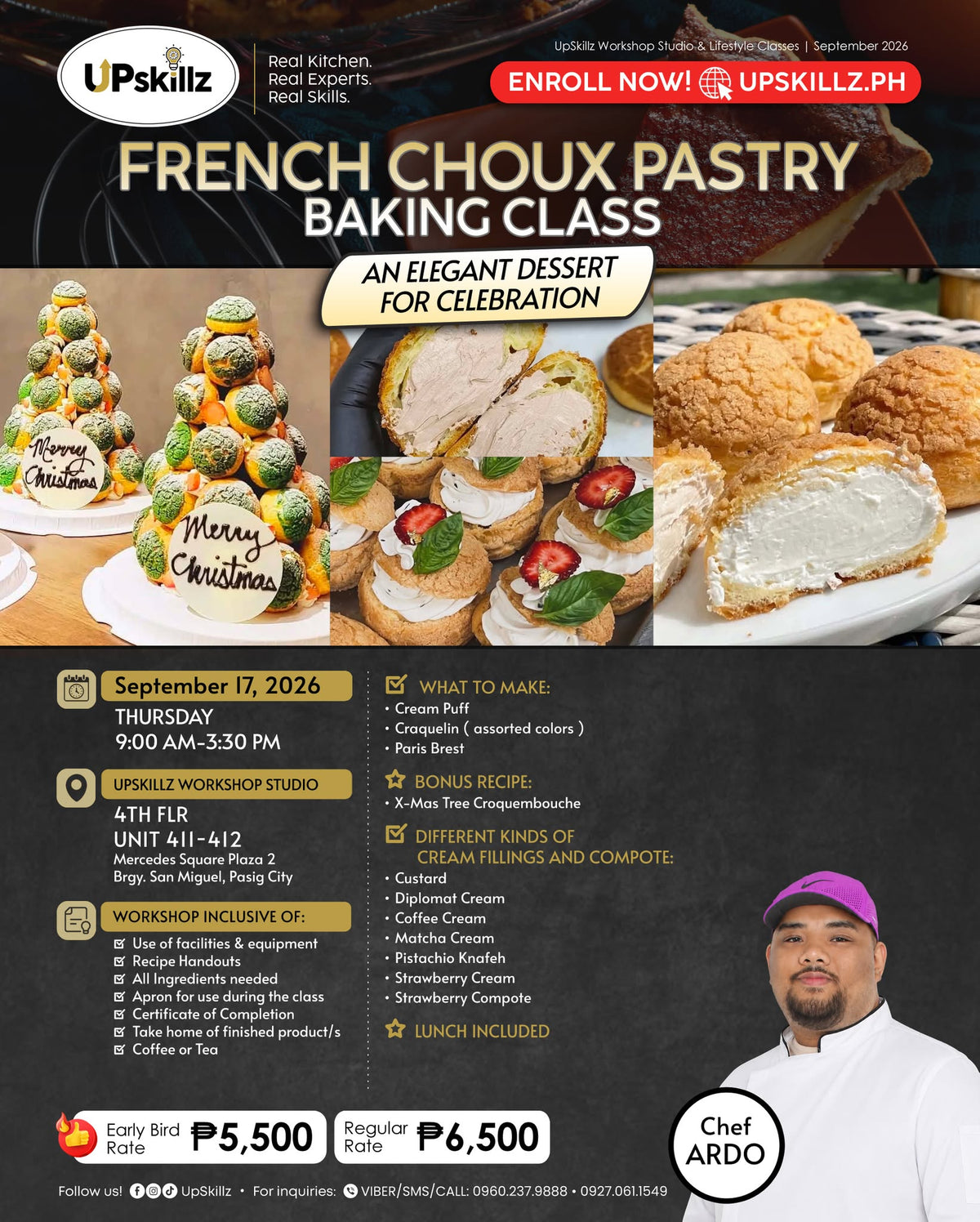 French Choux Pastry Baking Class - Sept 17