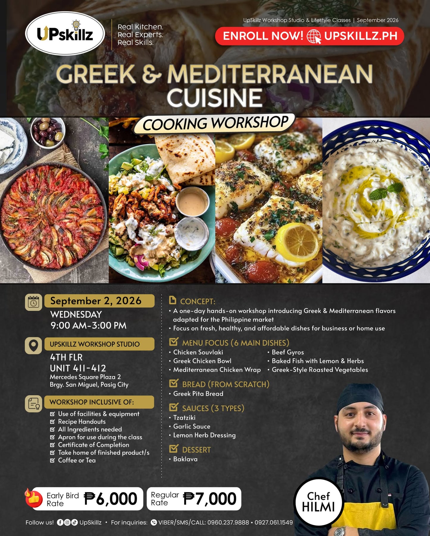 Greek and Mediterranean Cuisine Cooking Class - Sept 2
