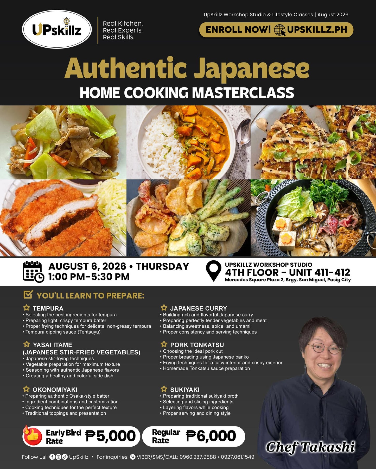 Authentic Japanese Home Cooking Masterclass - Aug 6