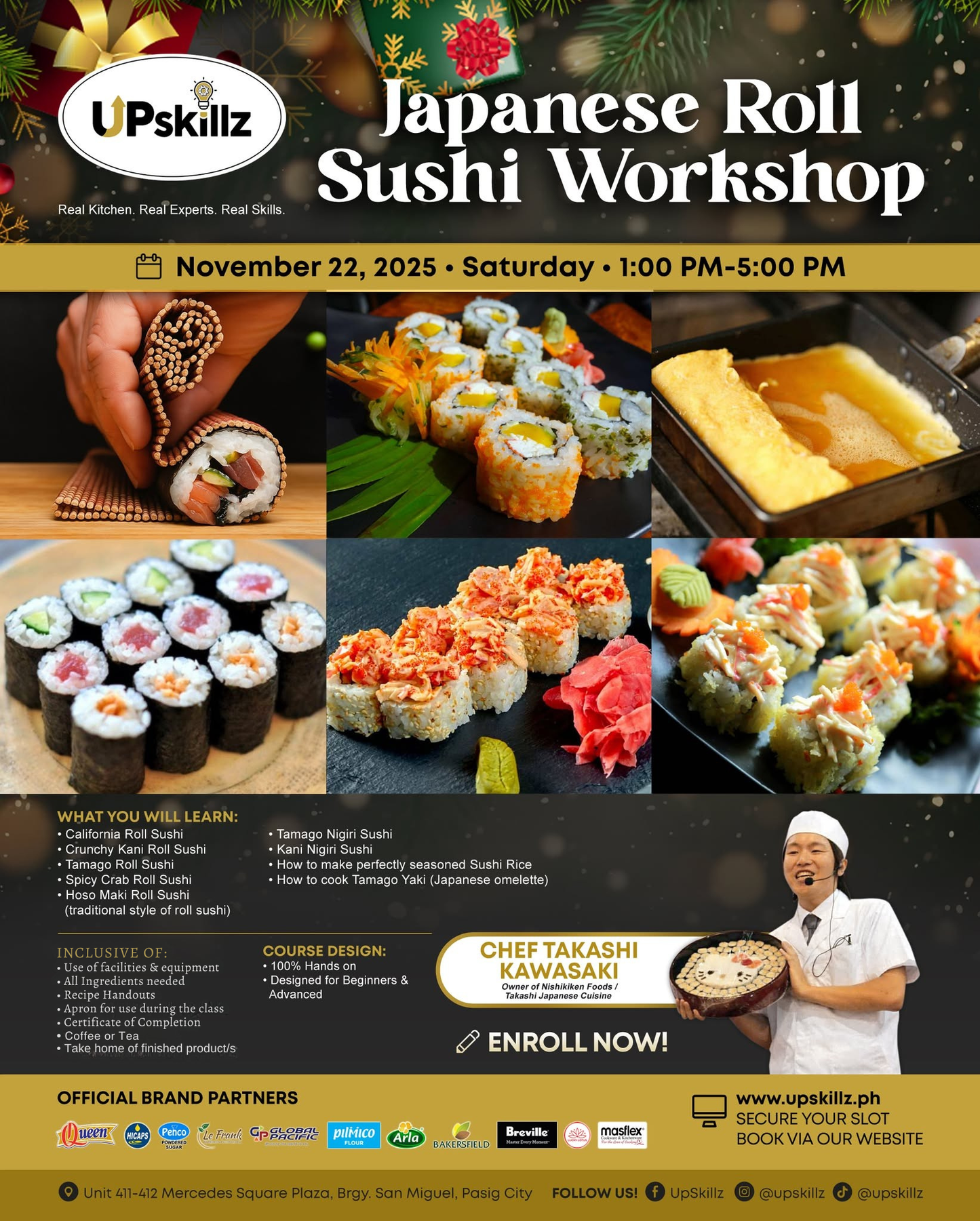 Japanese Roll Sushi Workshop- Nov. 22