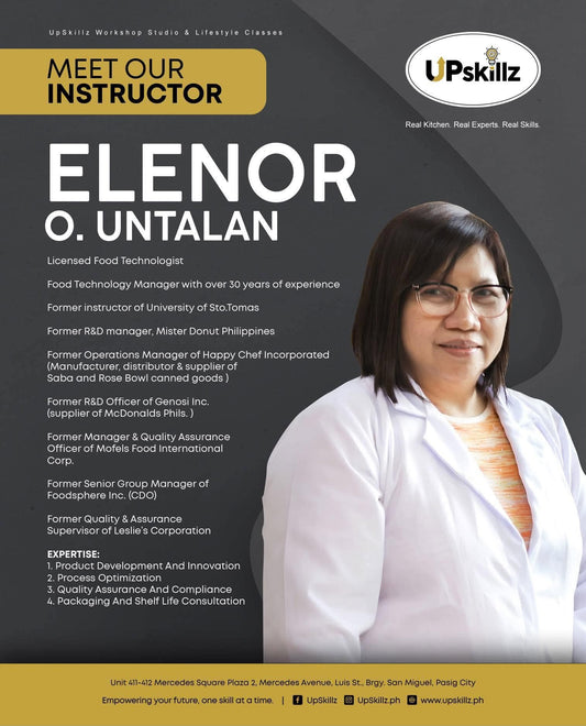 Elenor O. Untalan Joins UpSkillz Workshop Studio as Food Technology Instructor