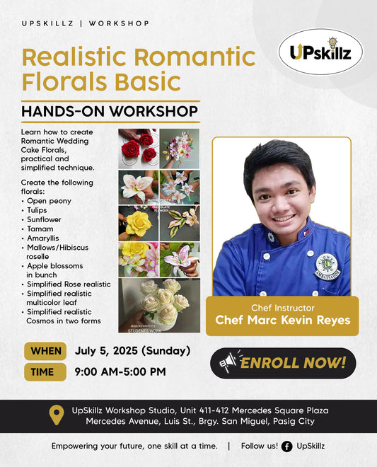 Realistic Sugar Flowers for Wedding Cakes – Beginner’s Class ( July 5 )