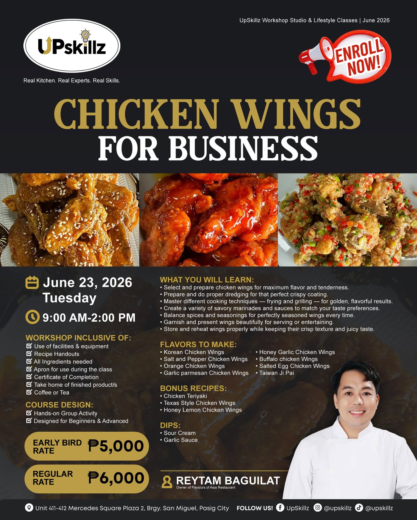Chicken Wings Cooking Class for Business - June 23