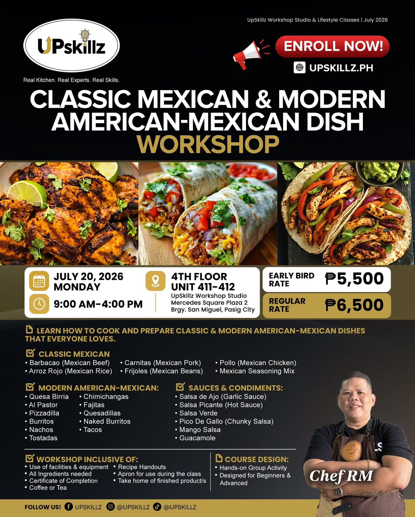Classic Mexican & Modern American-Mexican Cooking Workshop - July 20
