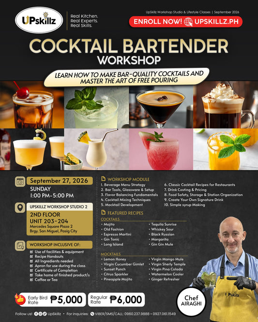 Cocktail Bartender Workshop - Sept 27