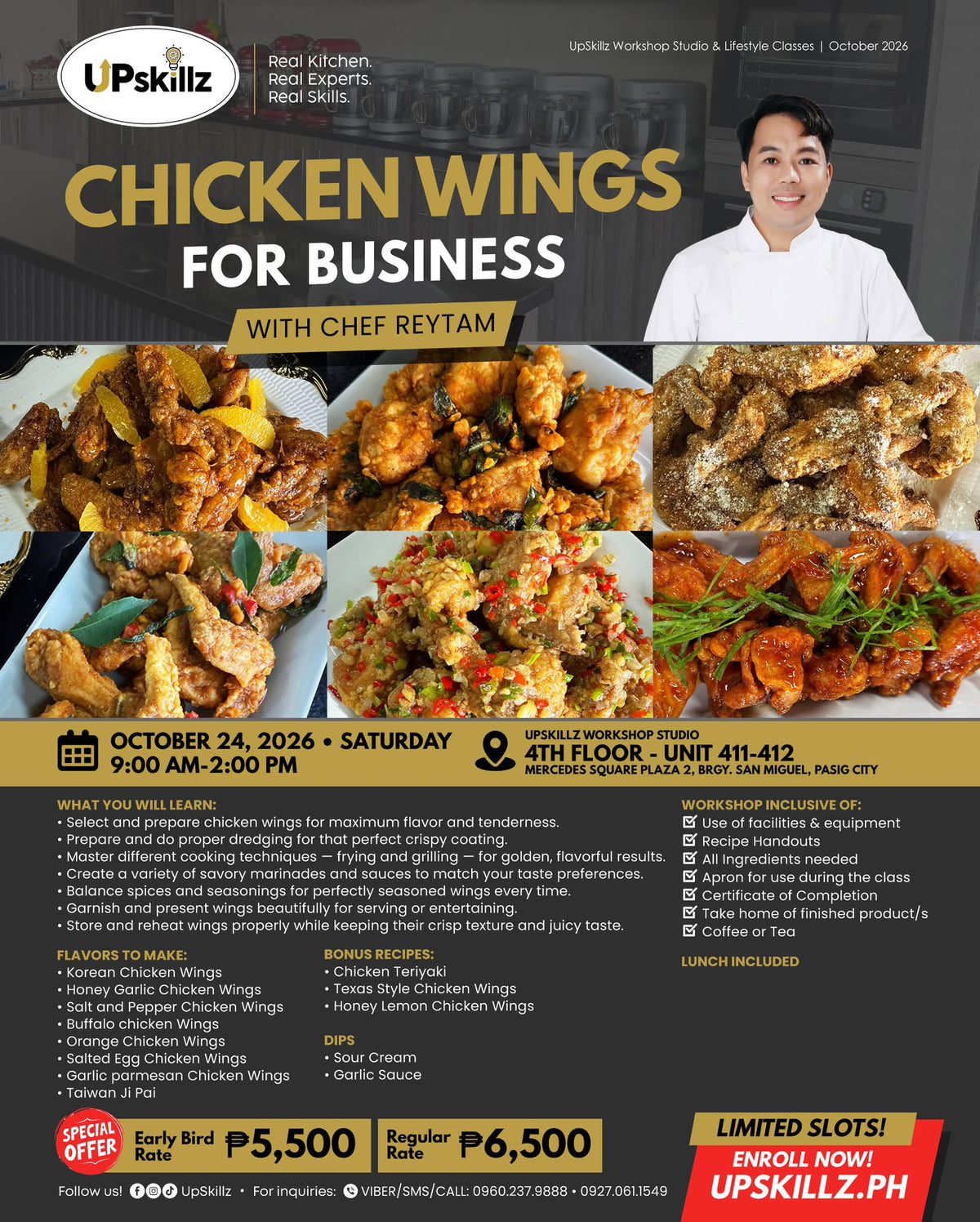 Chicken Wings Cooking Class for Business - Oct 24