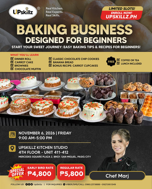 Baking Class for Beginners - Nov 6