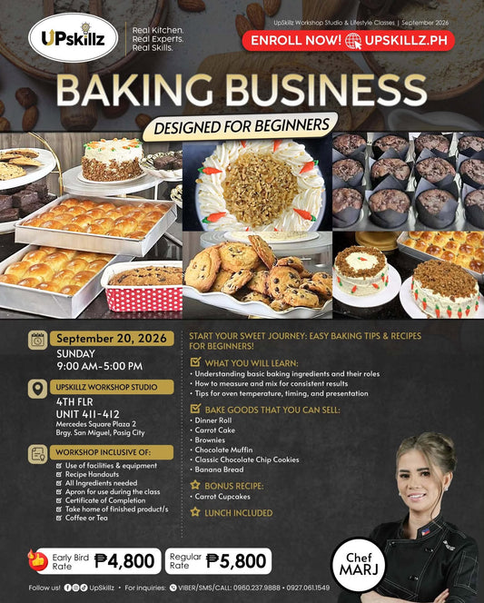 Baking Class for Beginners - Sept 20