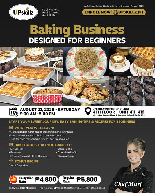 Baking Class for Beginners - Aug 22