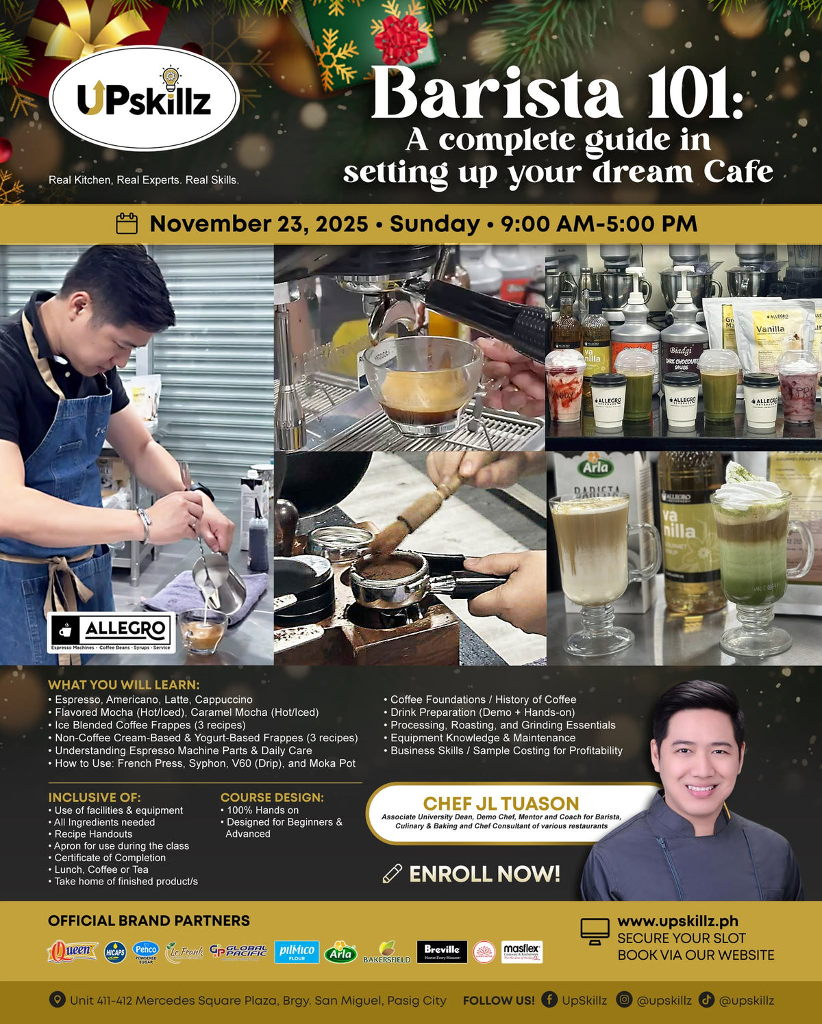 Barista Training & Coffee Class in Pasig | UpSkillz Workshop – Upskillz