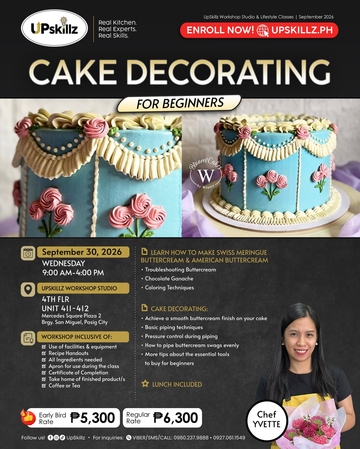Cake Decorating for Beginners - Sept 30