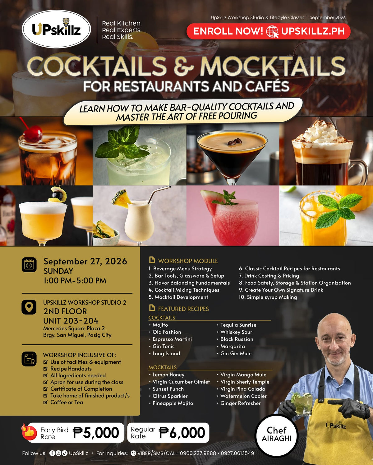 Cocktails and Mocktails for Restaurants and Cafés - Sept 27