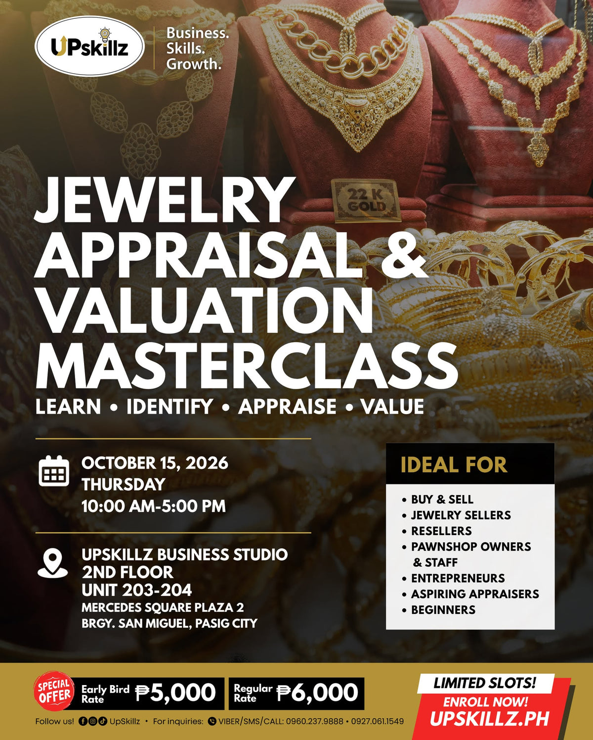 JEWELRY APPRAISAL & VALUATION MASTERCLASS - Oct 15