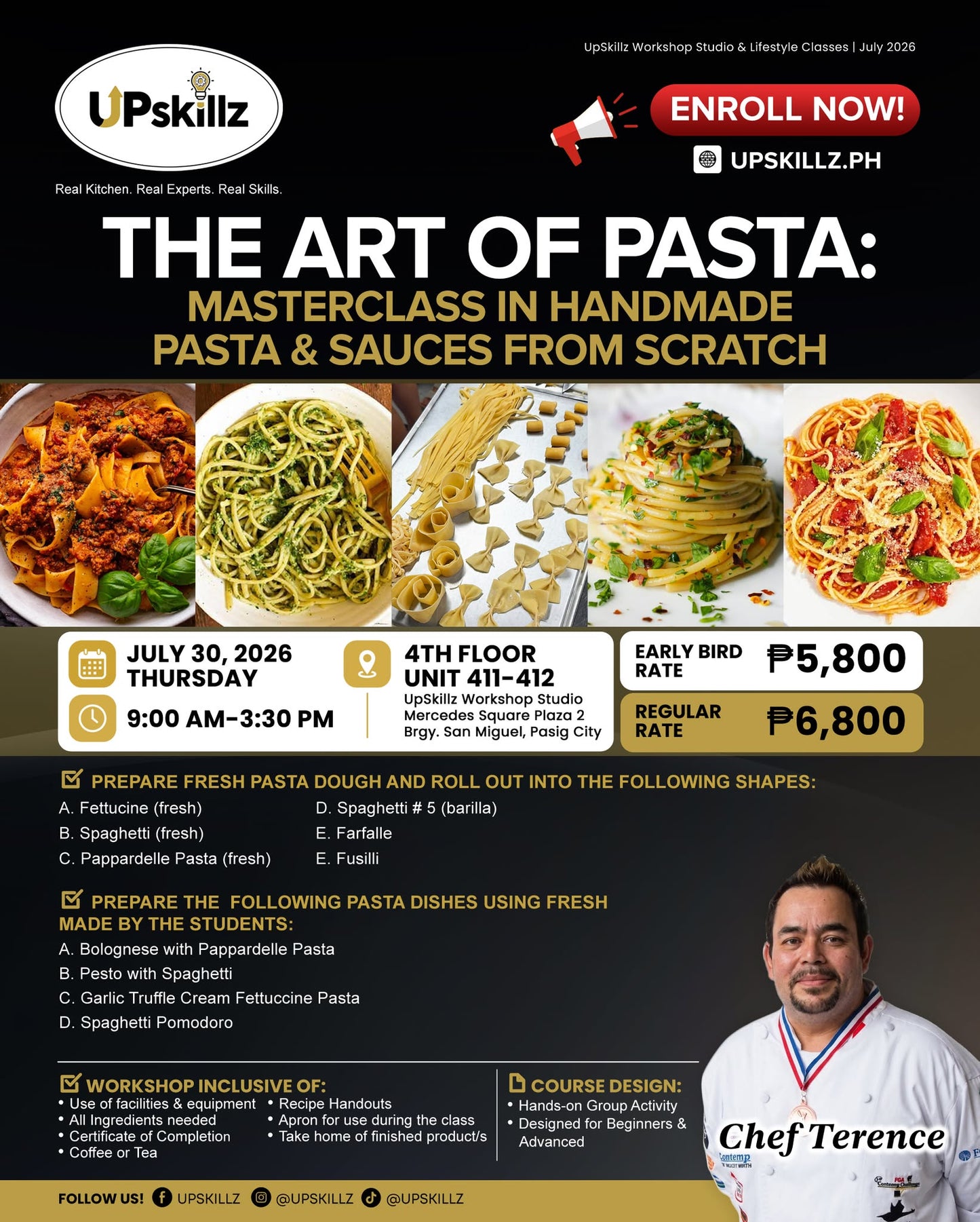 The Art of Pasta Making Class - July 30