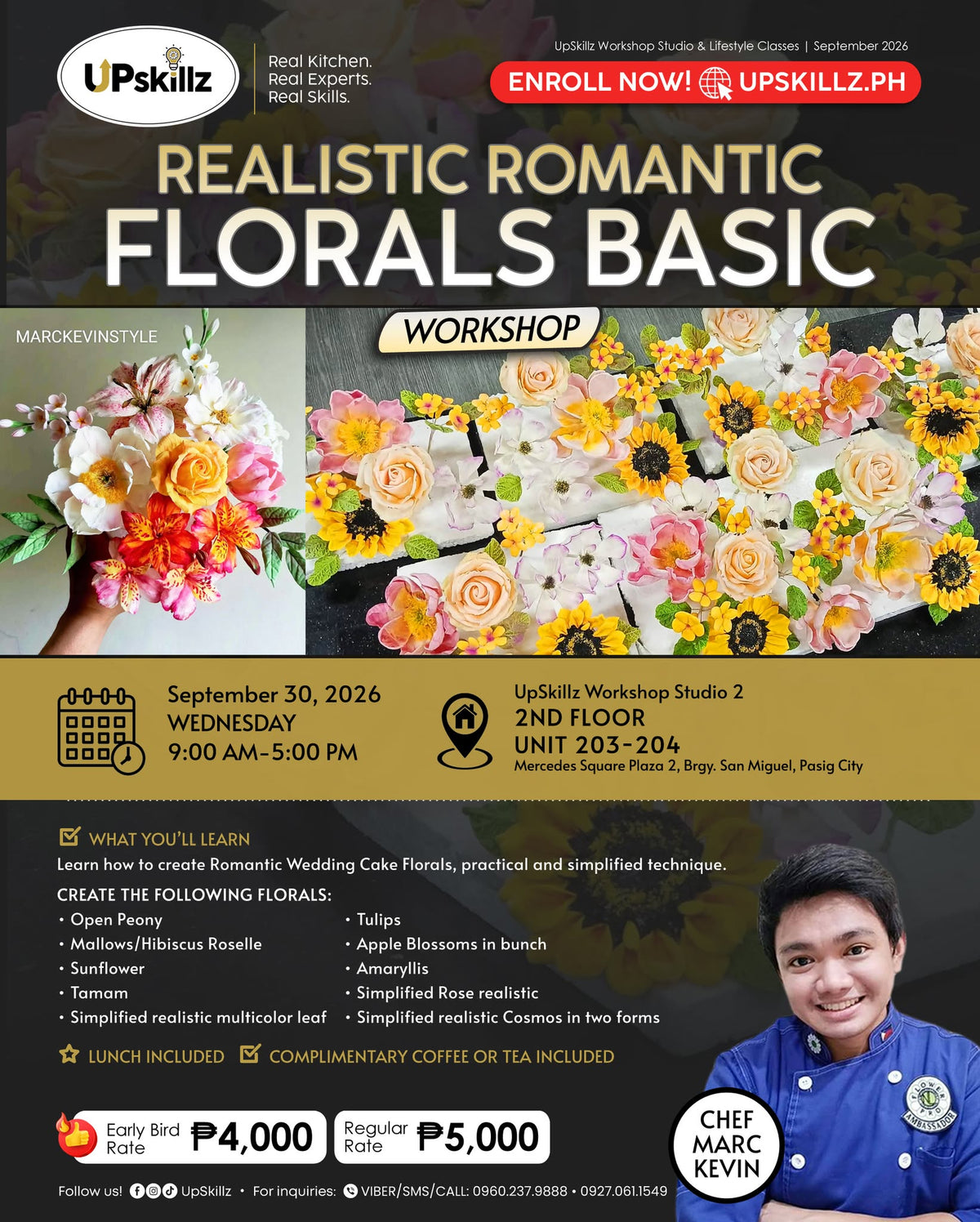 Realistic & Romantic Florals for Cake Decoration - Sept 30