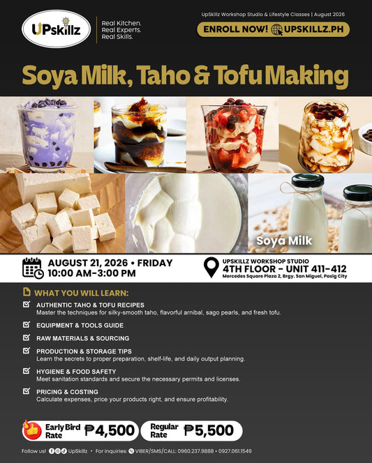 Soya Milk, Taho and Tofu Making Class - Aug 21