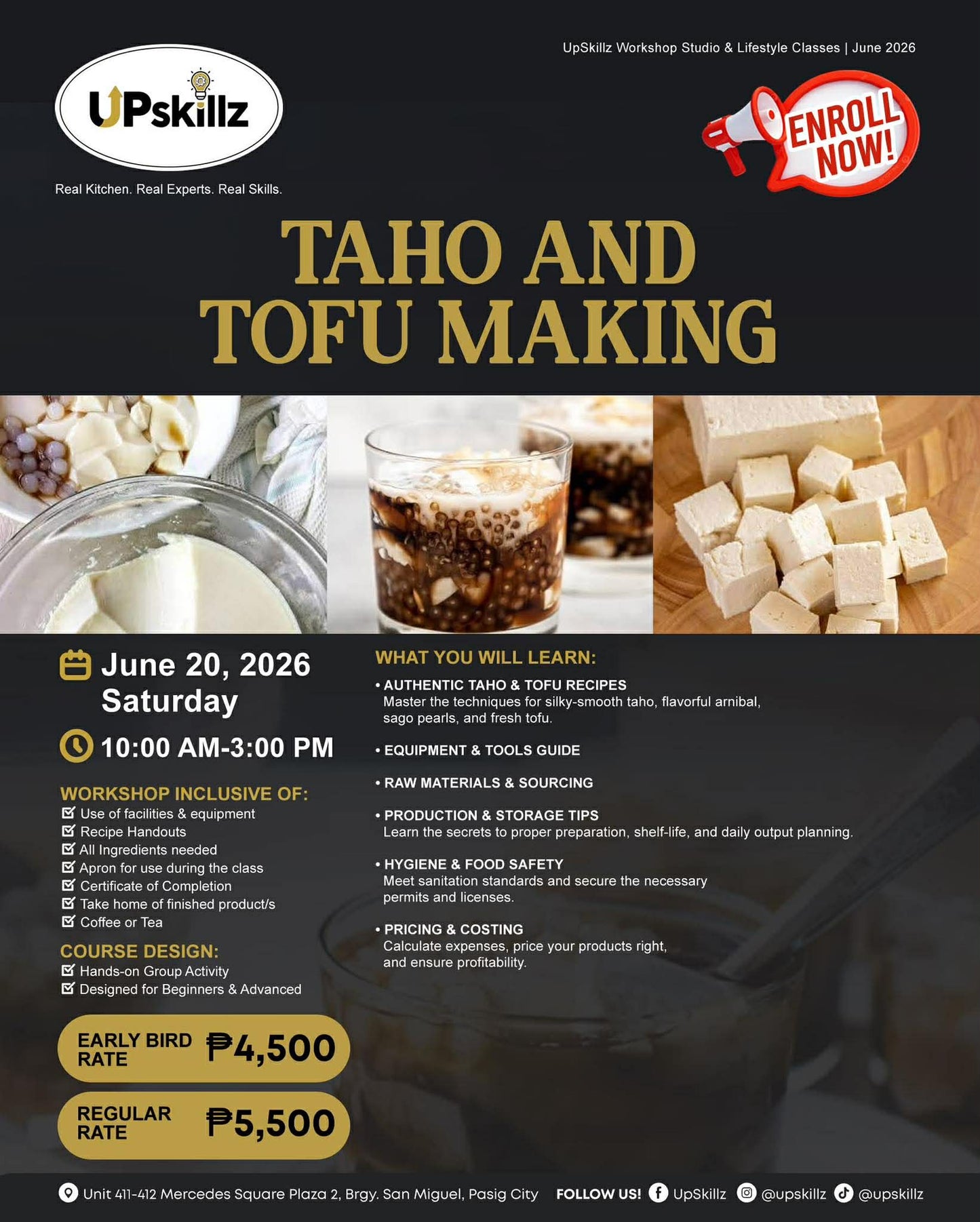 Taho and Tofu Making Class - June 20