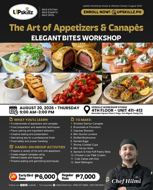 The Art of Appetizers & Canapés ( Elegant Bites Workshop) - Aug 20