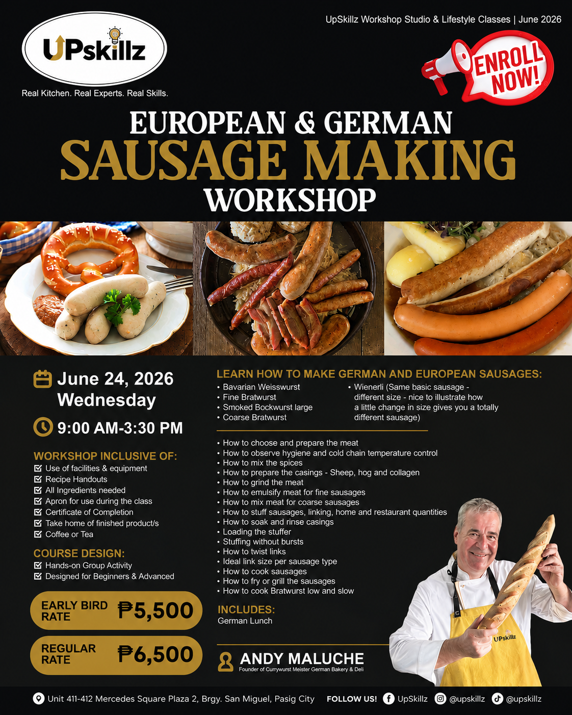 European & German Sausage Making Class - June 24